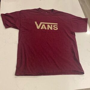 Maroon Vans Logo Tee
